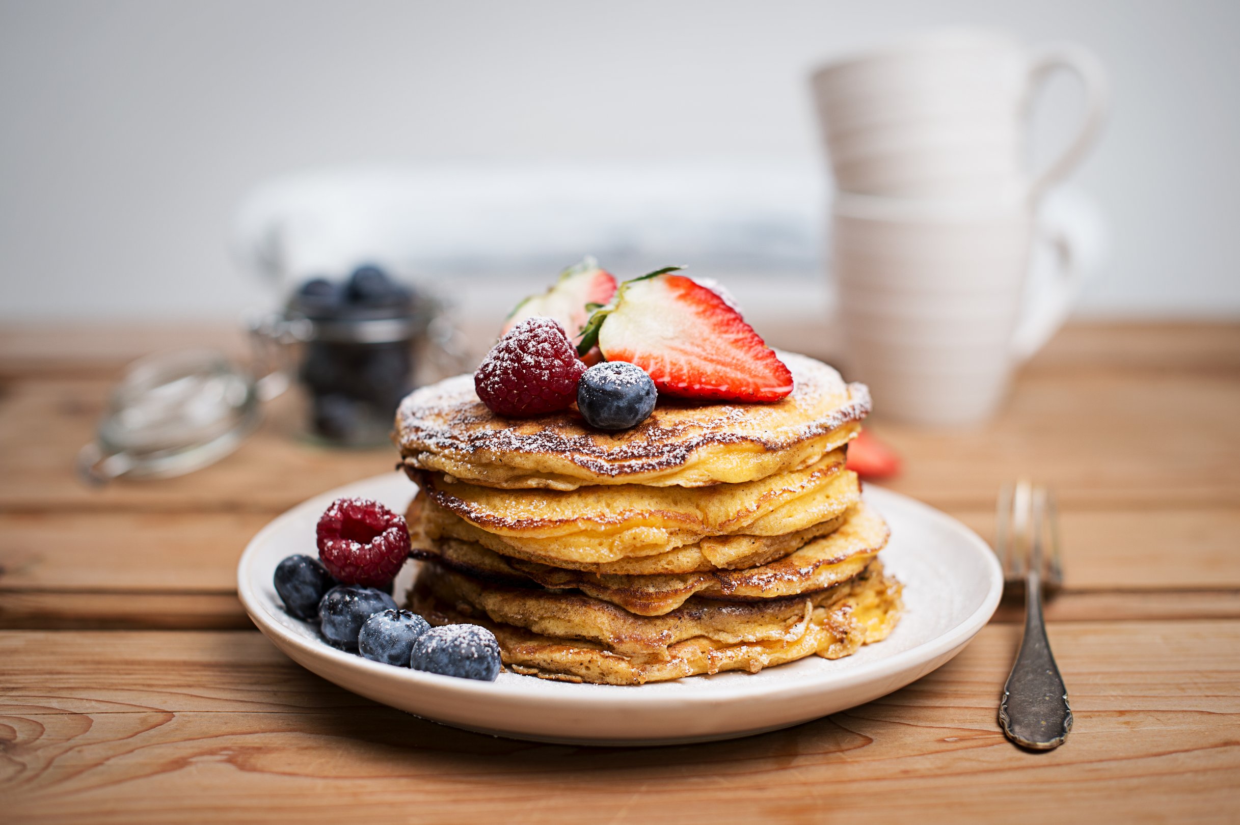 Frischkäse Pancakes mit Beeren
