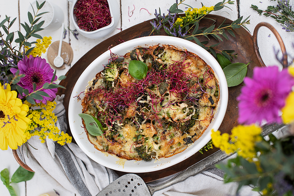 Bunter Gnocchi Auflauf mit Frühlingsgemüse