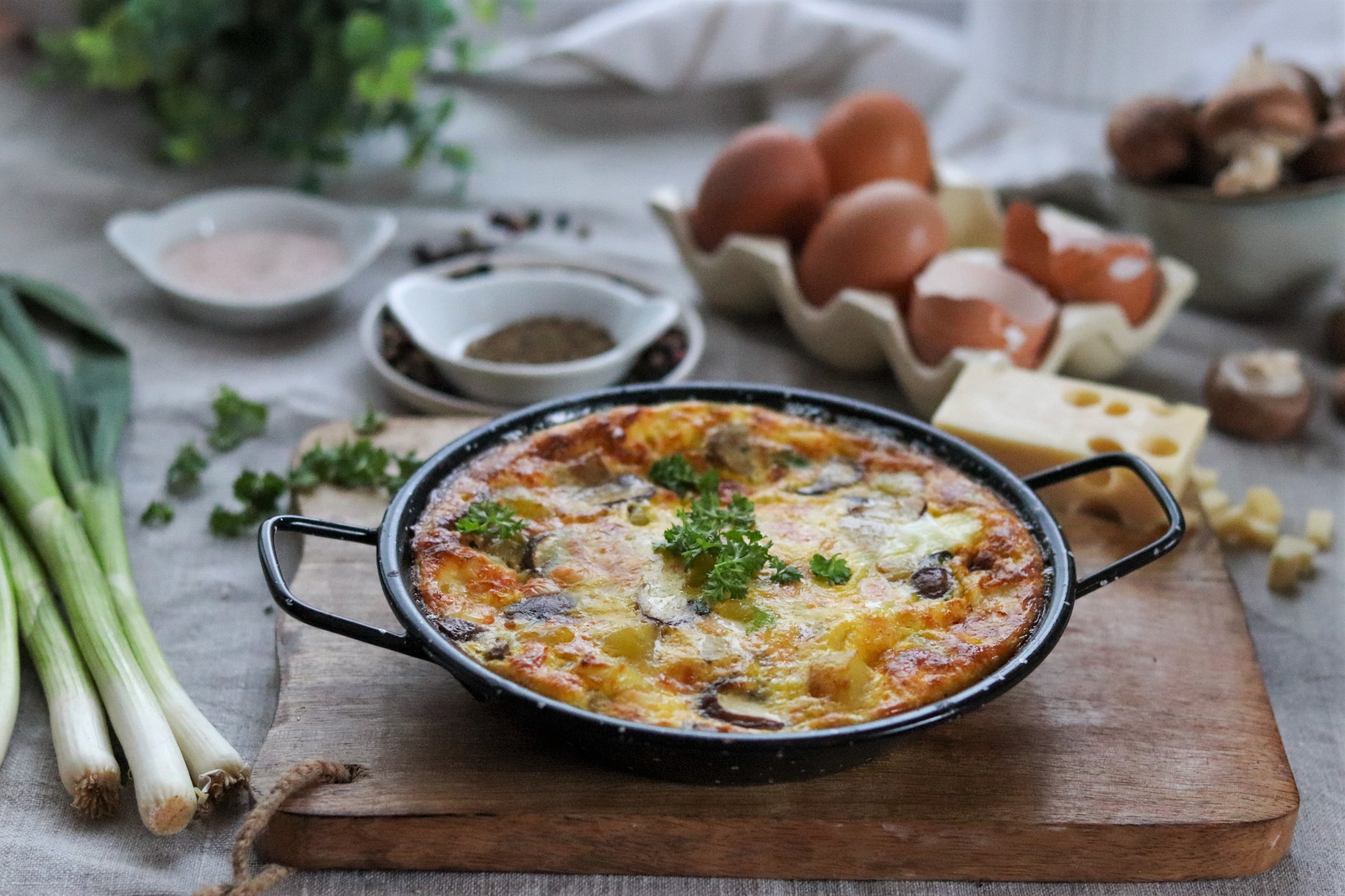 Erdäpfel-Käse-Omelette