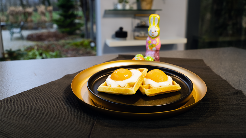 Spiegelei-Wafferl als Nachspeise