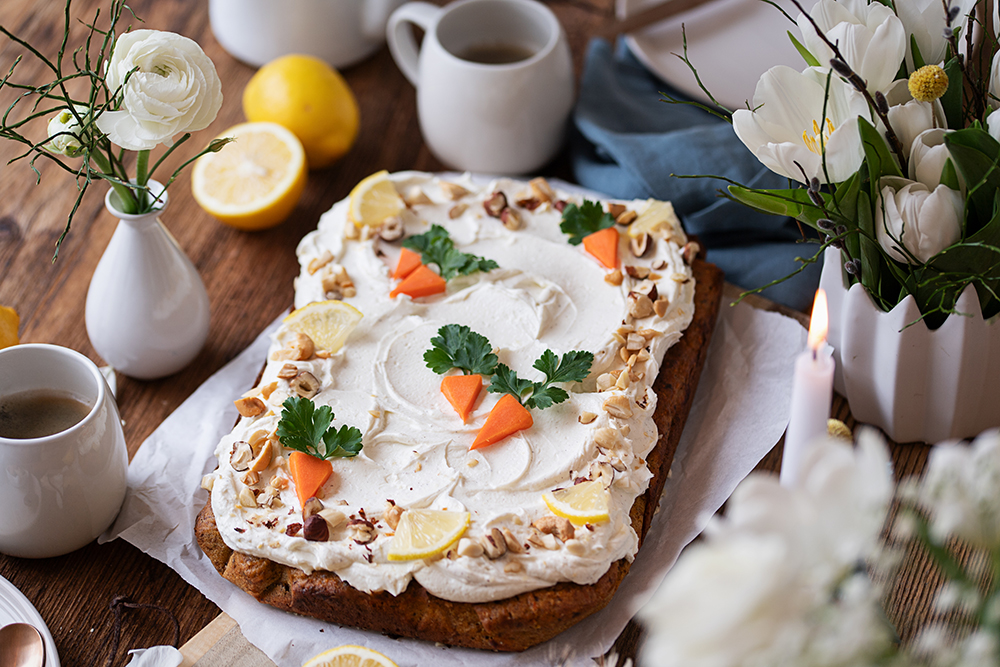 Karottenkuchen mit Topfencreme-Frosting