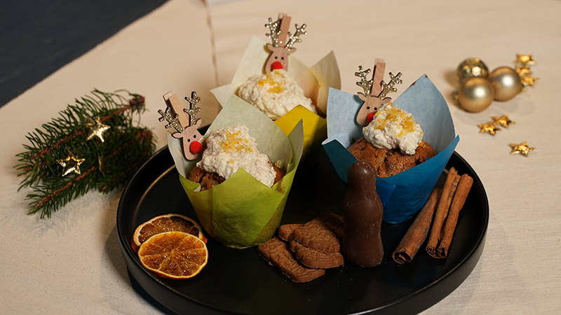 Spekulatiusmuffins mit Orangenzucker