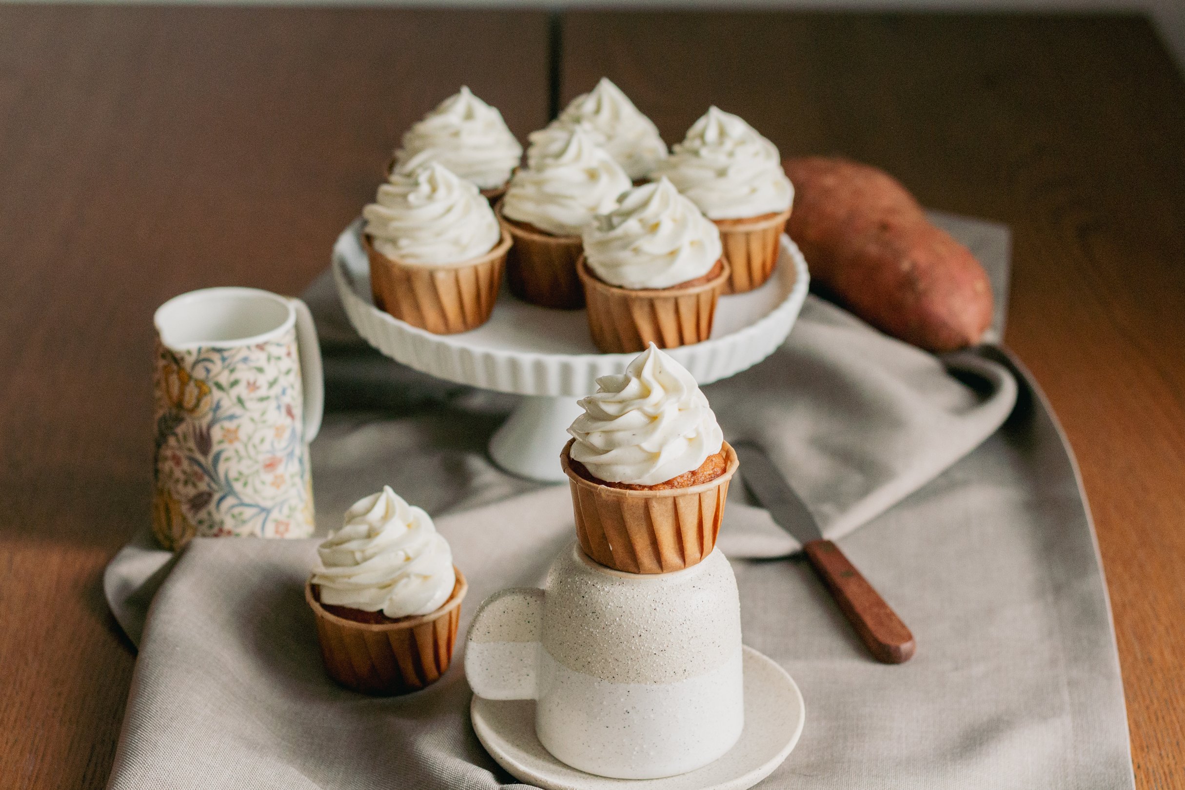Süßkartoffel-Muffins mit Frischkäse-Frosting