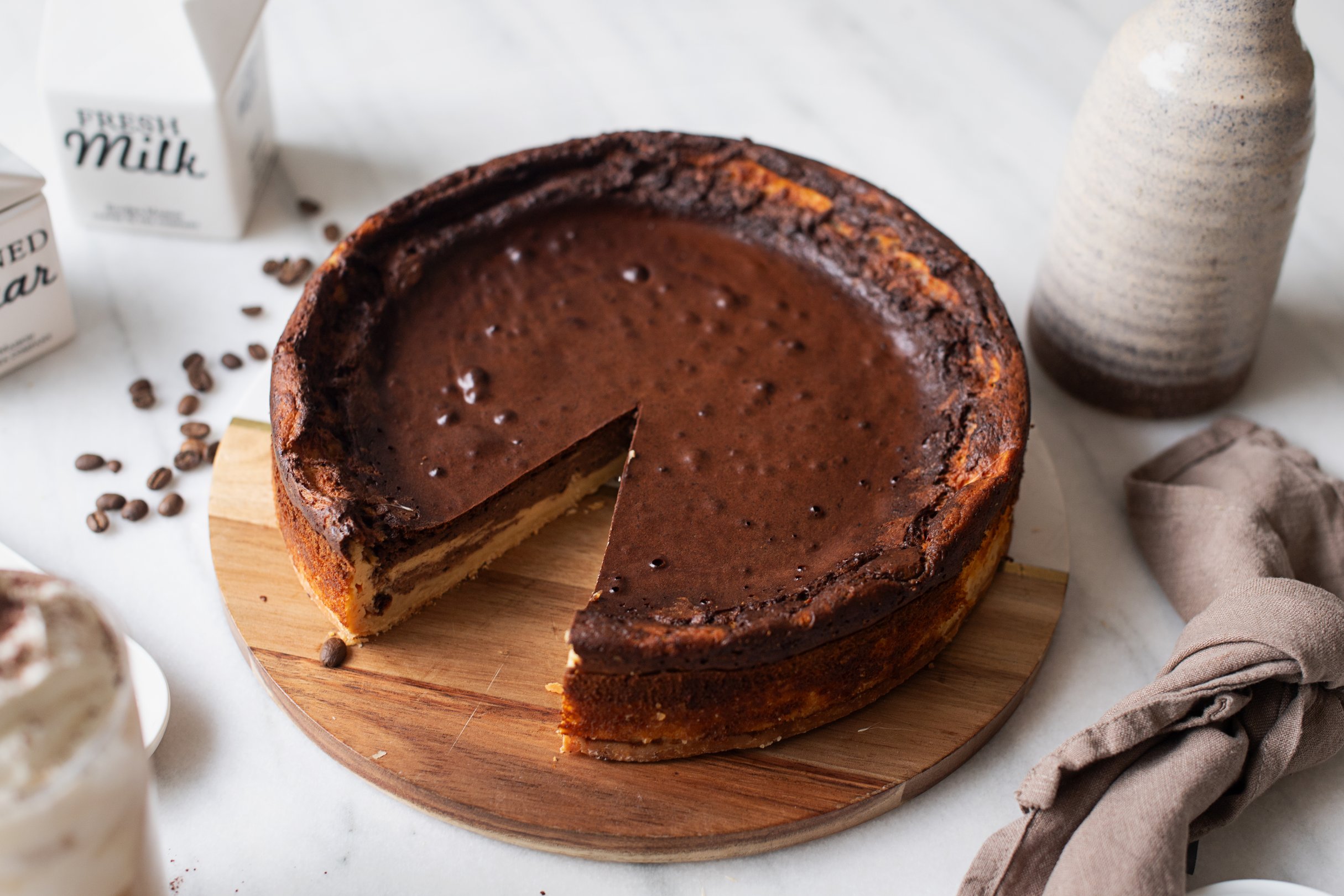 Kaffee Swirl Cheesecake