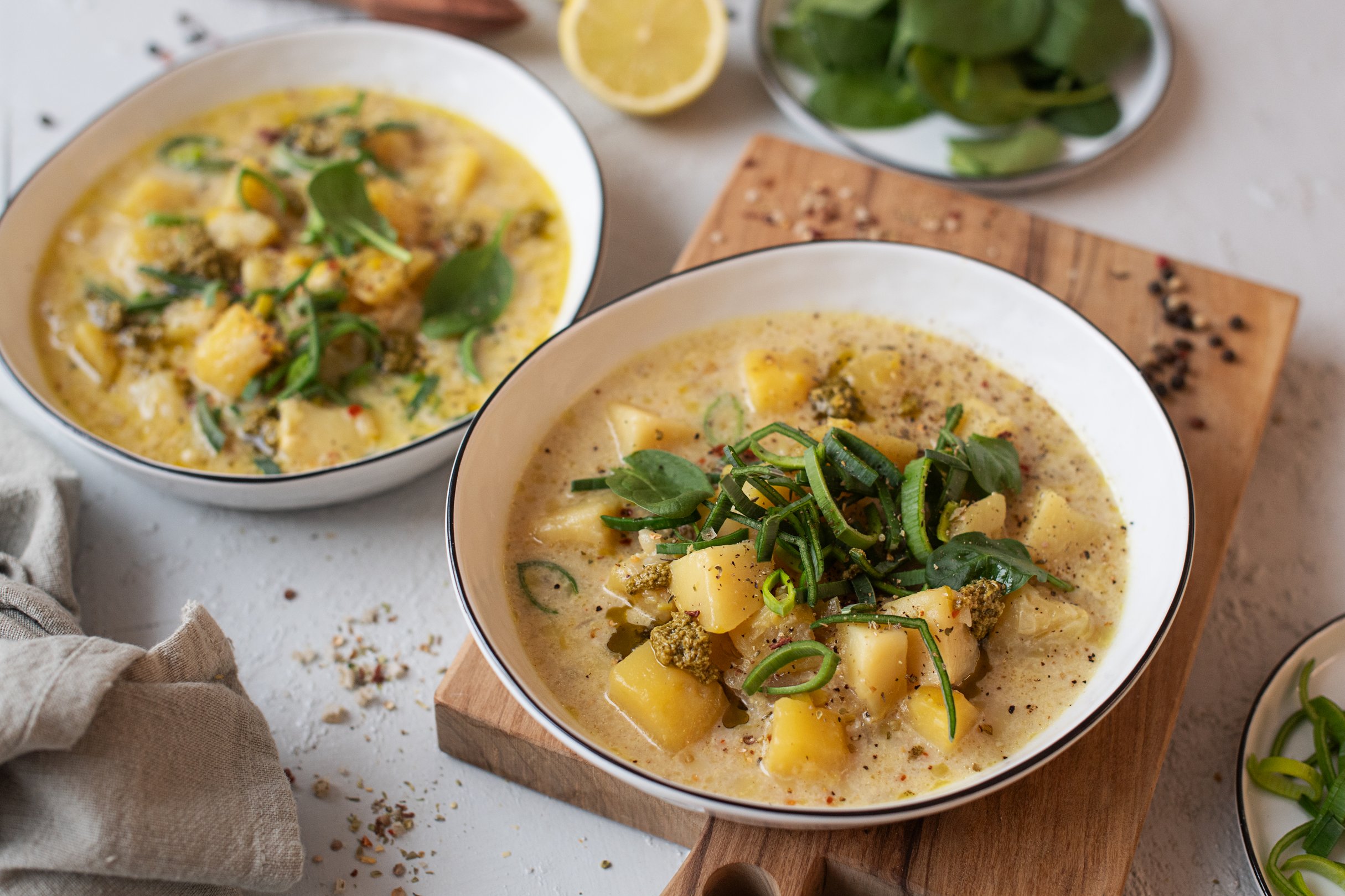 Cremige Kartoffel Lauch Suppe