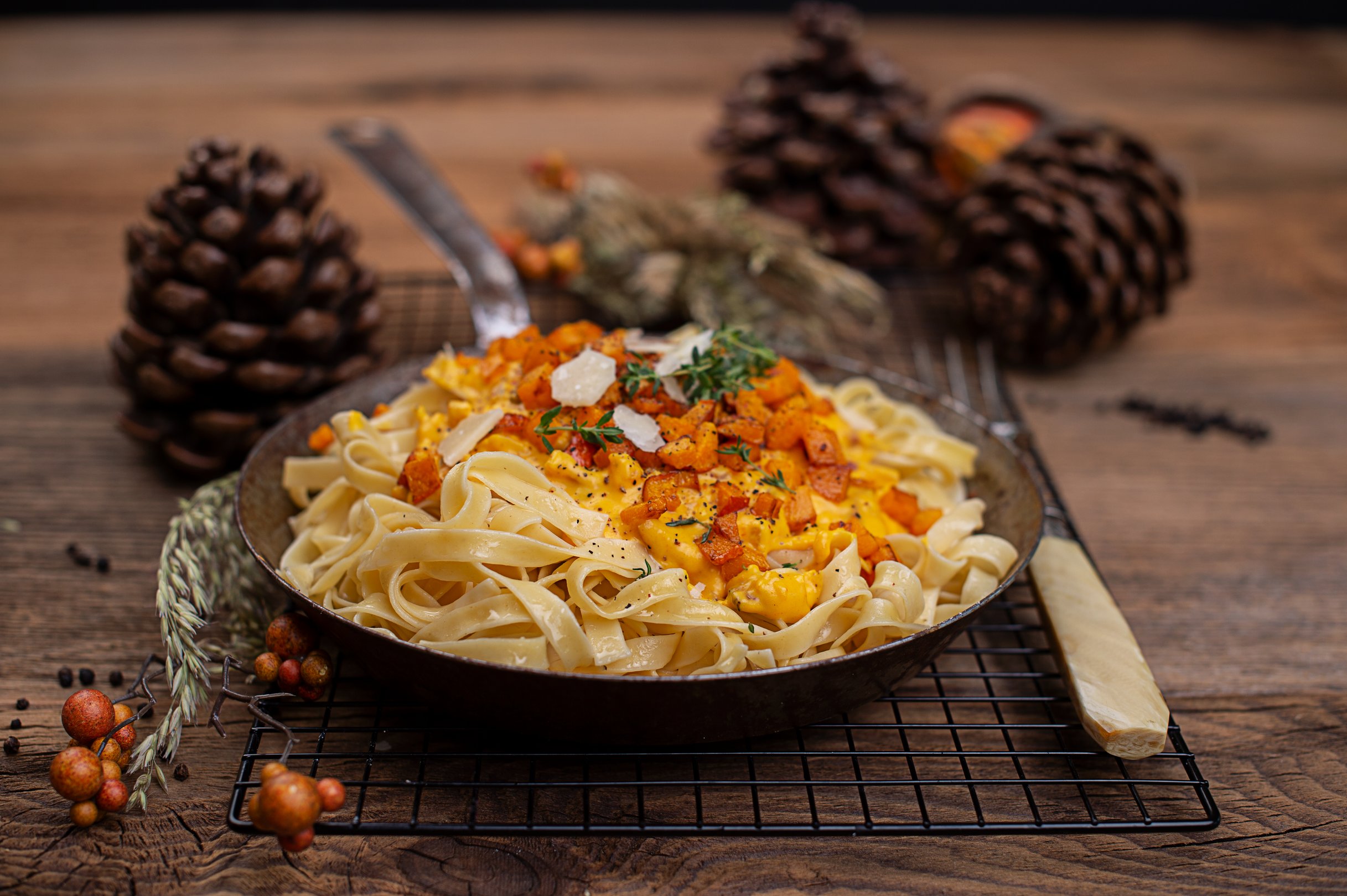 Kürbis Carbonara