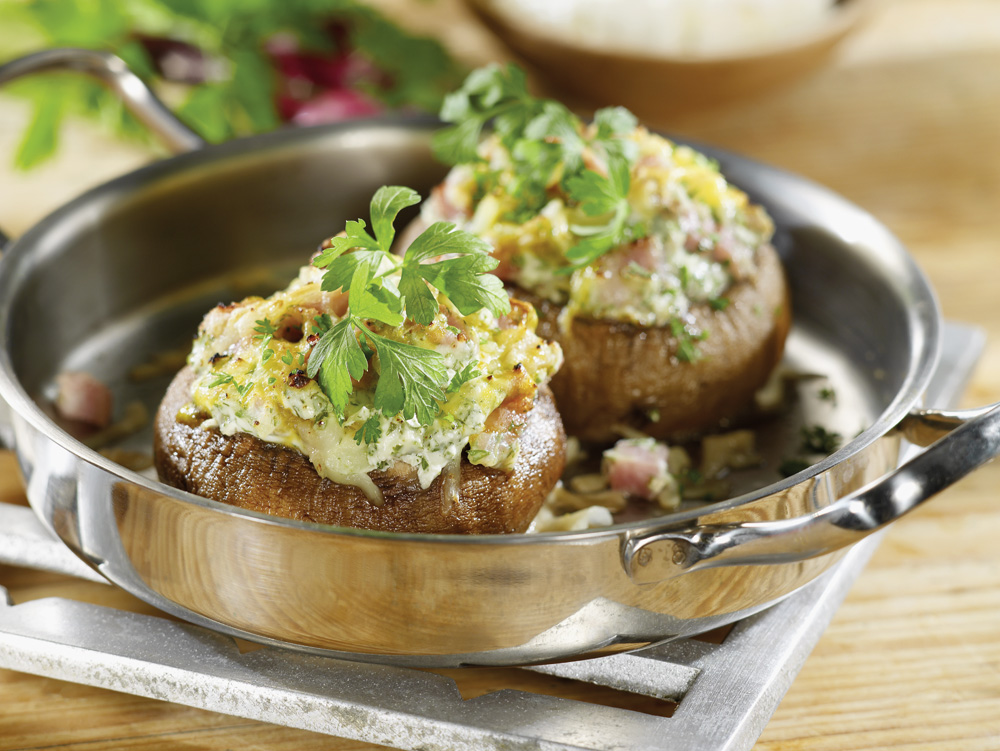 Champignons mit Topfenfülle
