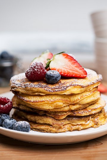 Frischkäse-Pancakes mit Beeren