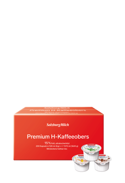 Premium H-Kaffeeobers von Salzburg Milch, 100 Kapseln à 7,85ml