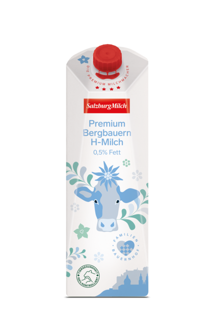 Premium Bergbauern H-Milch 0,5% Fett von Salzburg Milch, 1l