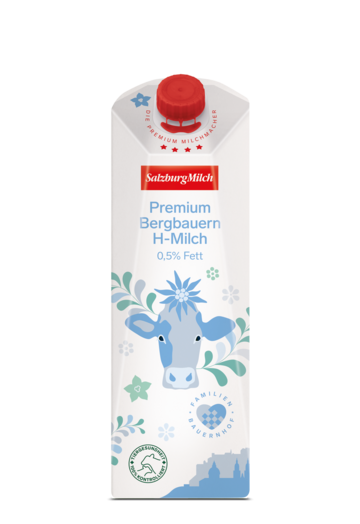 Premium Bergbauern H-Milch 0,5% Fett von Salzburg Milch, 1l