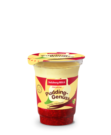 Premium Pudding-Genuss Vanille-Himbeer von Salzburg Milch, 170g
