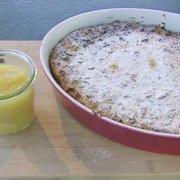 Topfen-Semmel-Auflauf in der Backform