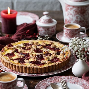 Pudding-Streusel-Kuchen mit Mürbteigboden