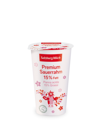 Premium Sauerrahm 15% Fett von Salzburg Milch, 250g
